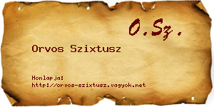Orvos Szixtusz névjegykártya